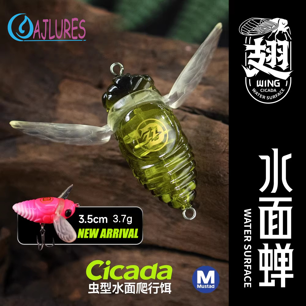 Fishing Lure Popper - Cicada Topwater Fishing Lure 3.7g 6g