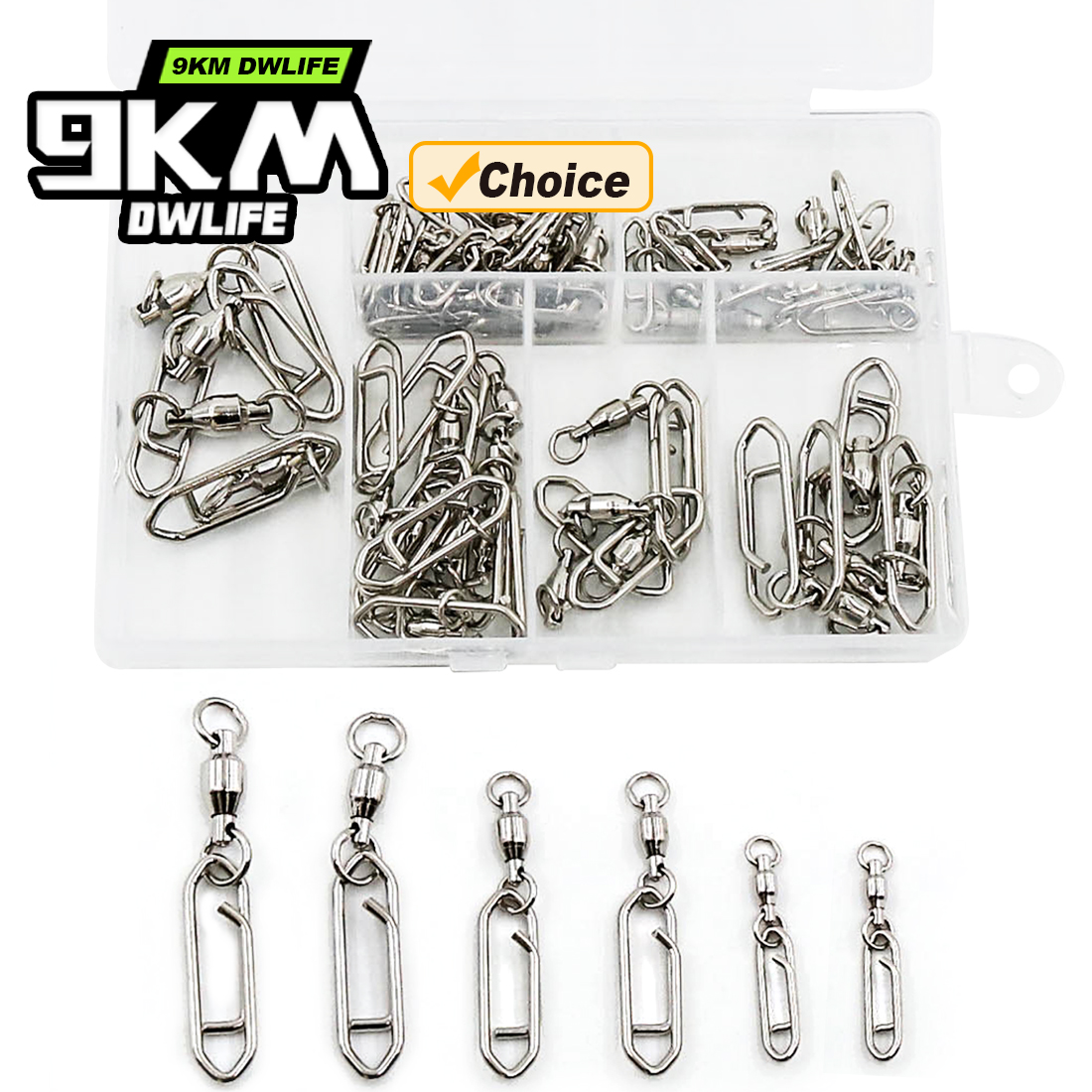 9KM Fishing Swivel Snap Kit 50 - Fishing Lure Kit avaliação e preço