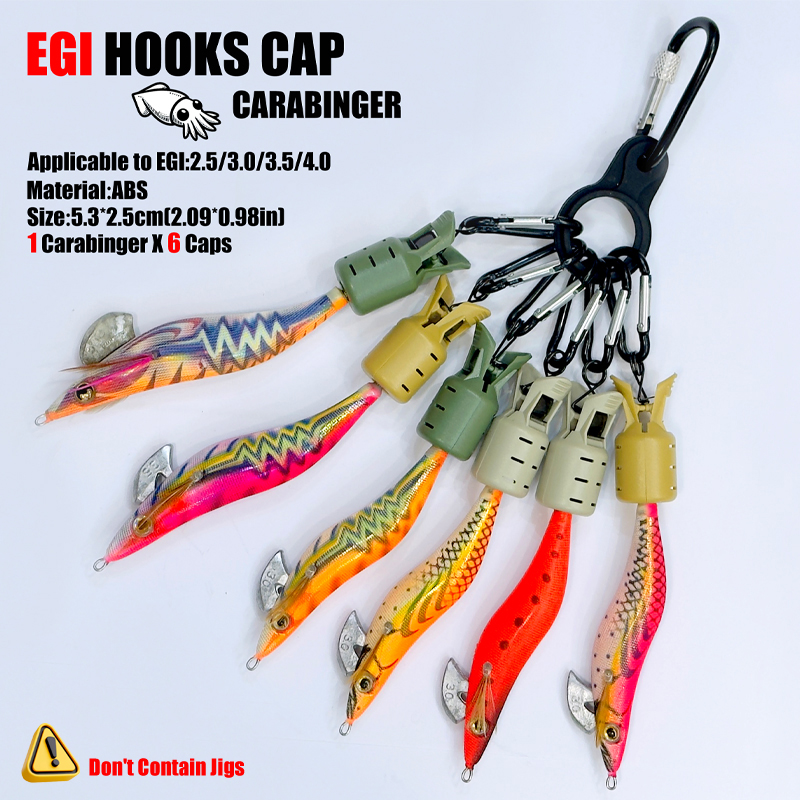 Squid Jig Hook Caps and Carabi - Fishing Lure Jig avaliação e preço