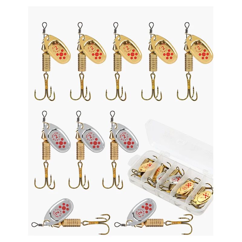 JSFUN 10pcs Spinner Lure Set w - Fishing Lure Blade Bait avaliação e preço
