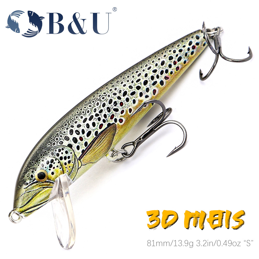 B&U 80mm Sinking Minnow Wobbli - Fishing Lure Jerkbait avaliação e preço