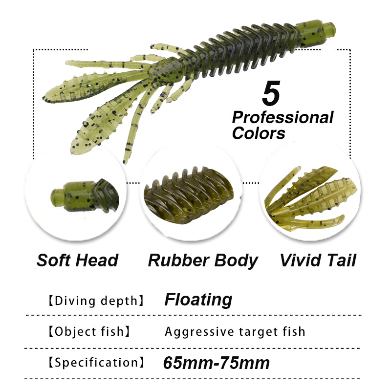 WESTBASS 5PCS Soft Larva Baits - Fishing Lure Swimbait avaliação e preço