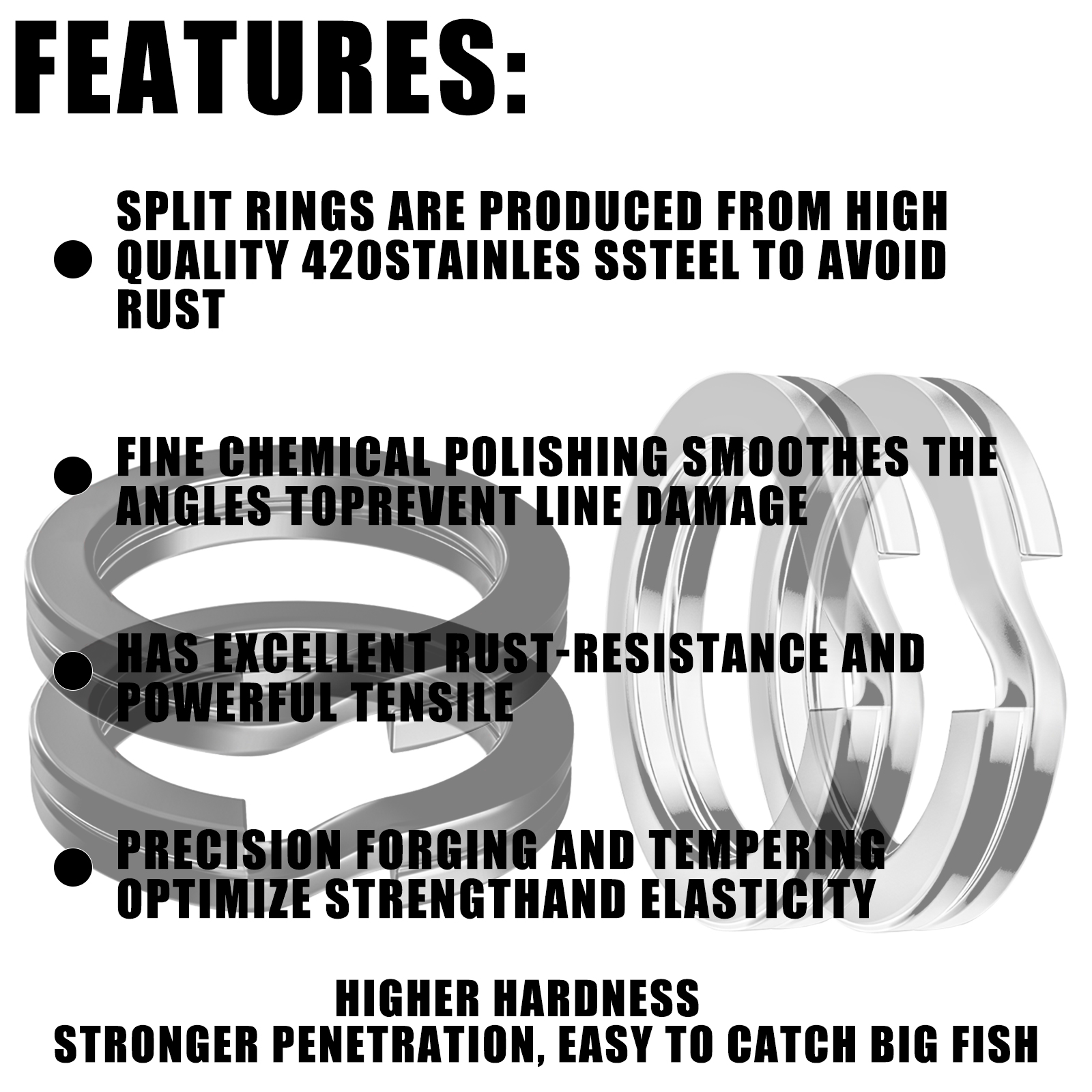 100pcs Fishing Split Rings Sta - Fishing Lure Making Kit avaliação e preço