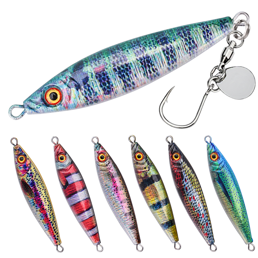 Metal Jig Lure With Spinning B - Fishing Lure Blade Bait avaliação e preço