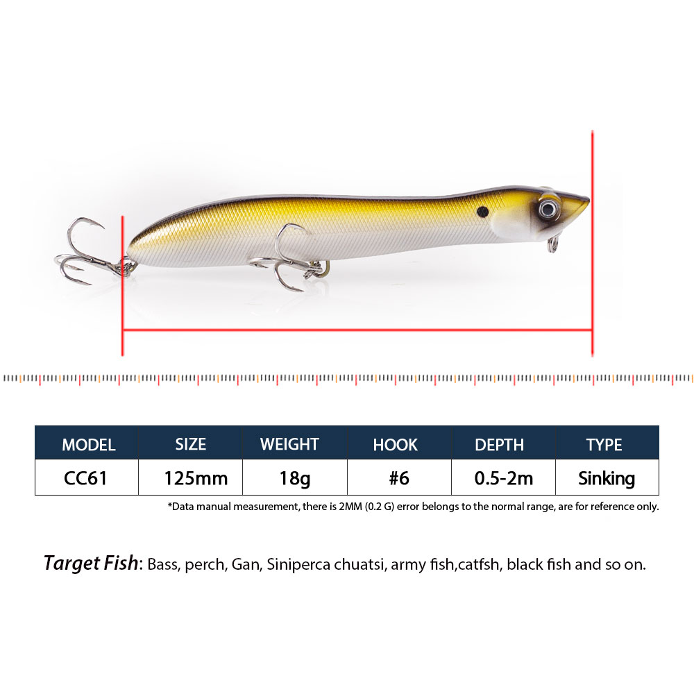 120mm/18g Topwater Pencil Popp - Fishing Lure Popper avaliação e preço