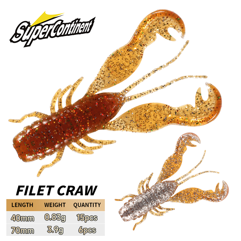 2023 Supercontinent Filet Craw - Fishing Lure Soft Plastic avaliação e preço